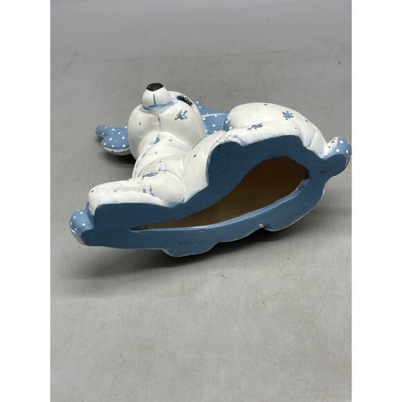 Christmas Reindeer Kimple Ceramic Mold Deer Figurine white blue Handpainted READ - Picture 6 of 6